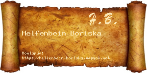 Helfenbein Boriska névjegykártya